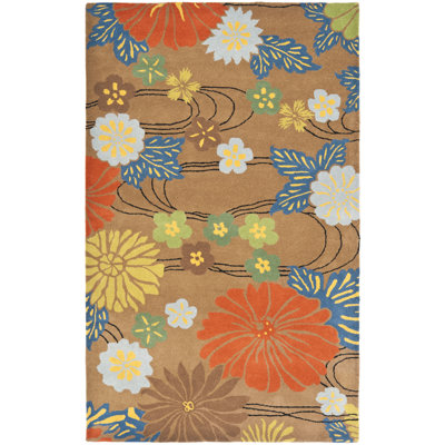 Clovill Hand Tufted Wool And Viscose Floral Rug