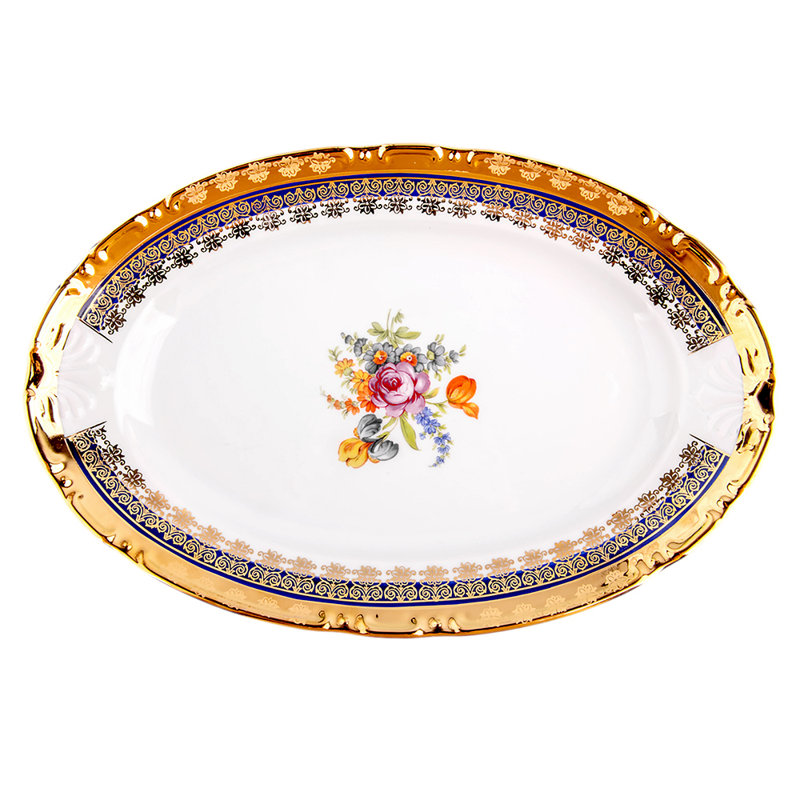 Plat ovale en porcelaine fine 12,6 po Constance Carlsbad