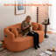 Canapé compact en chenille moderne, canapés de salon orange sans assemblage