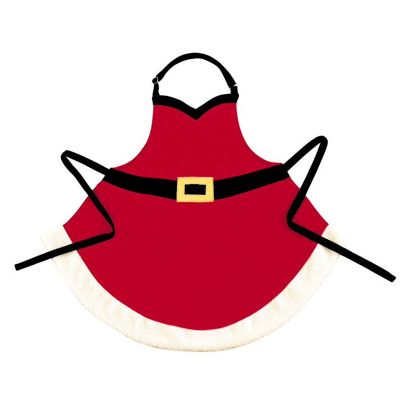 Tablier de cuisine pour adultes santa velours