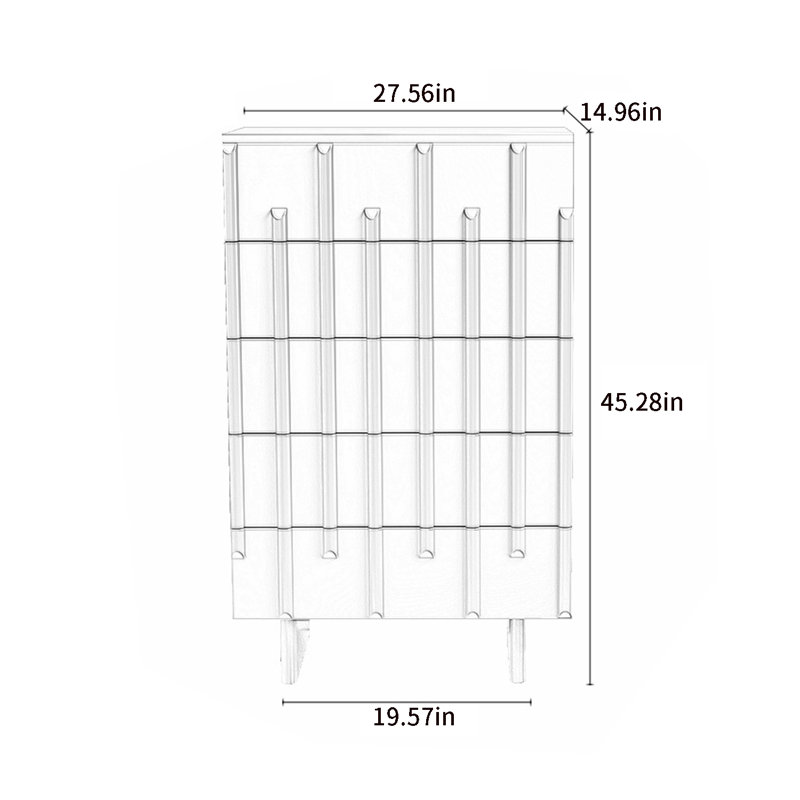 Commode d'appoint de rangement moderne à cinq tiroirs