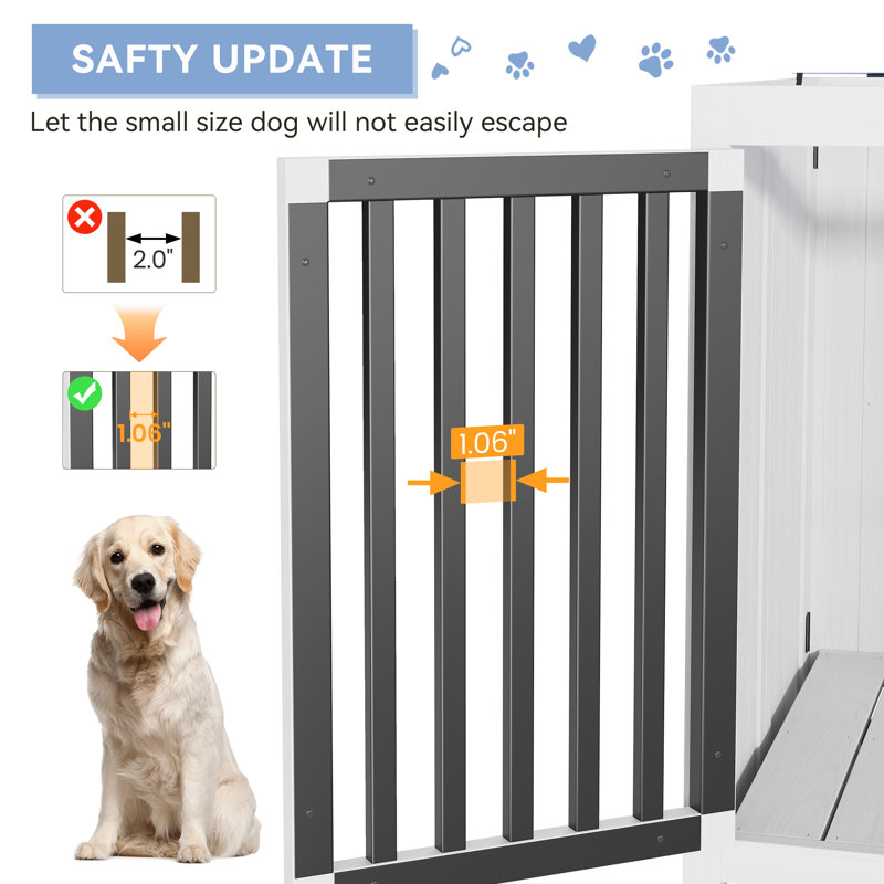 Meuble de 40 po pour caisse de chien portable - Table de bout en chenil pour chiens de grande / moyenne taille, aucune table de chevet pour maison et salon à double usage