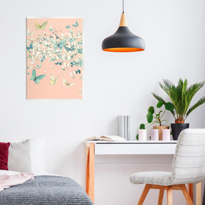 Butterfly Cluster over Pink Wall Plaque, design by Petal Prints Design
