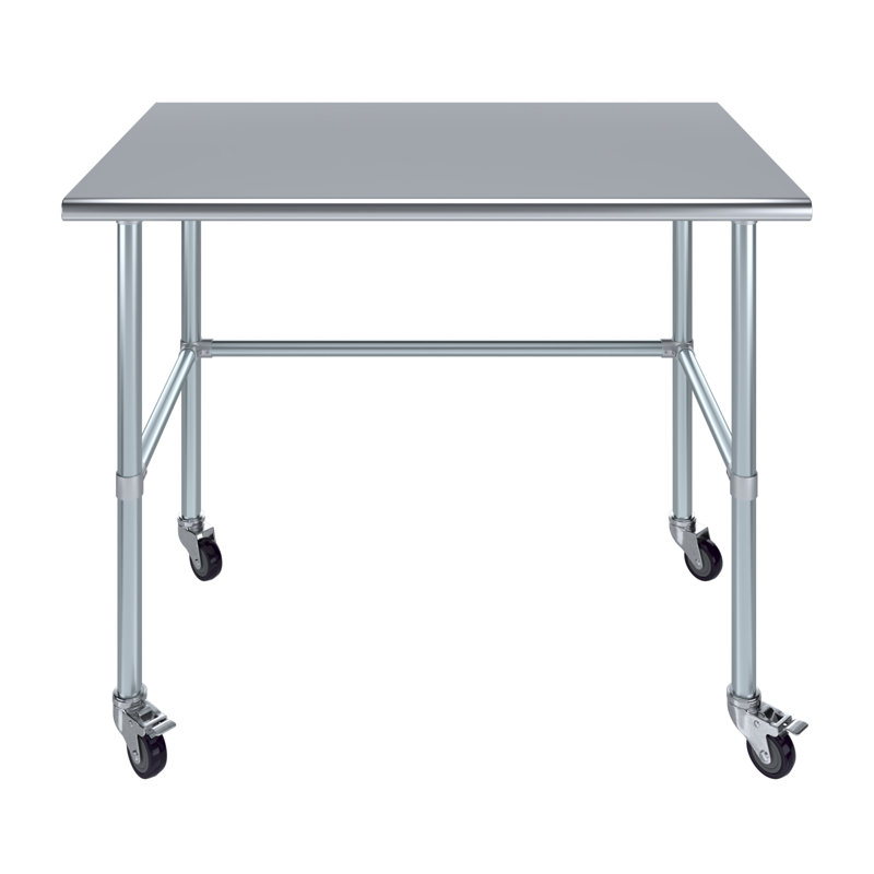Table de travail en acier inoxydable, H 38 po x L 48 po x l 30 po