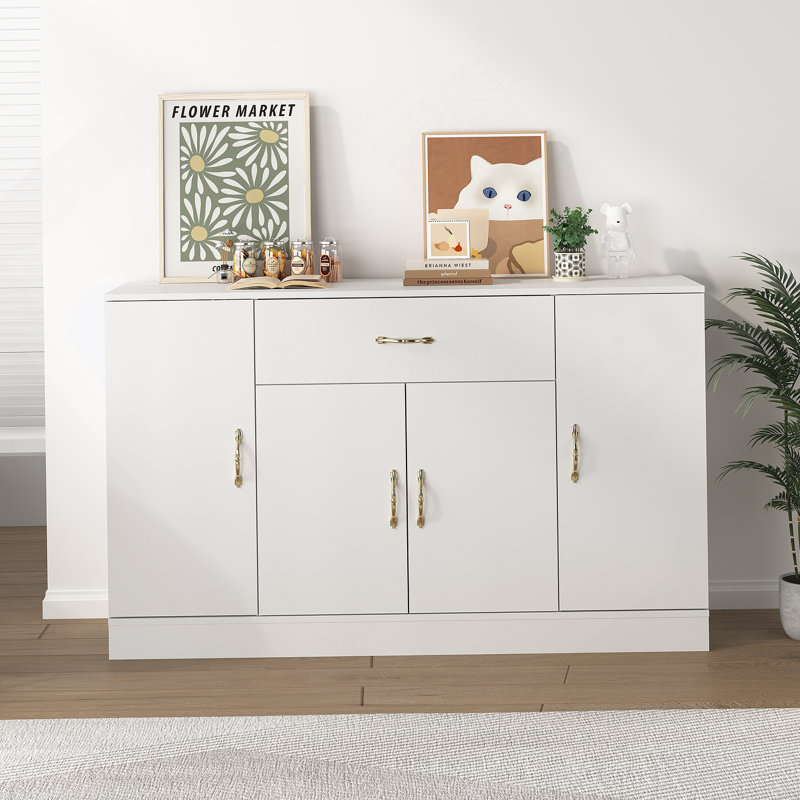 Buffet, armoire de rangement avec 1 tiroir et 4 portes