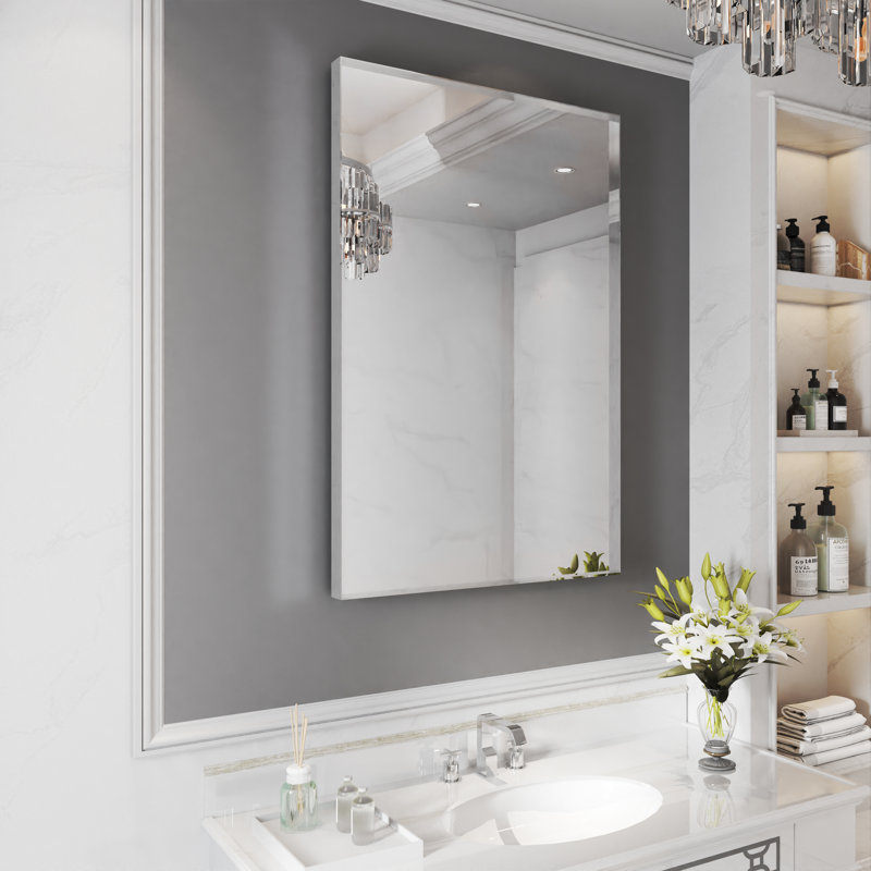 Miroir mural Earsell, 32 po x 48 po, Argent