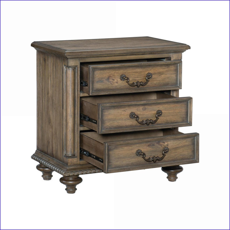 Table de chevet 3 tiroirs Traditional