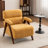Mid Century Upholstered Arm Accent Chair with Solid Wood Legs-1924109842