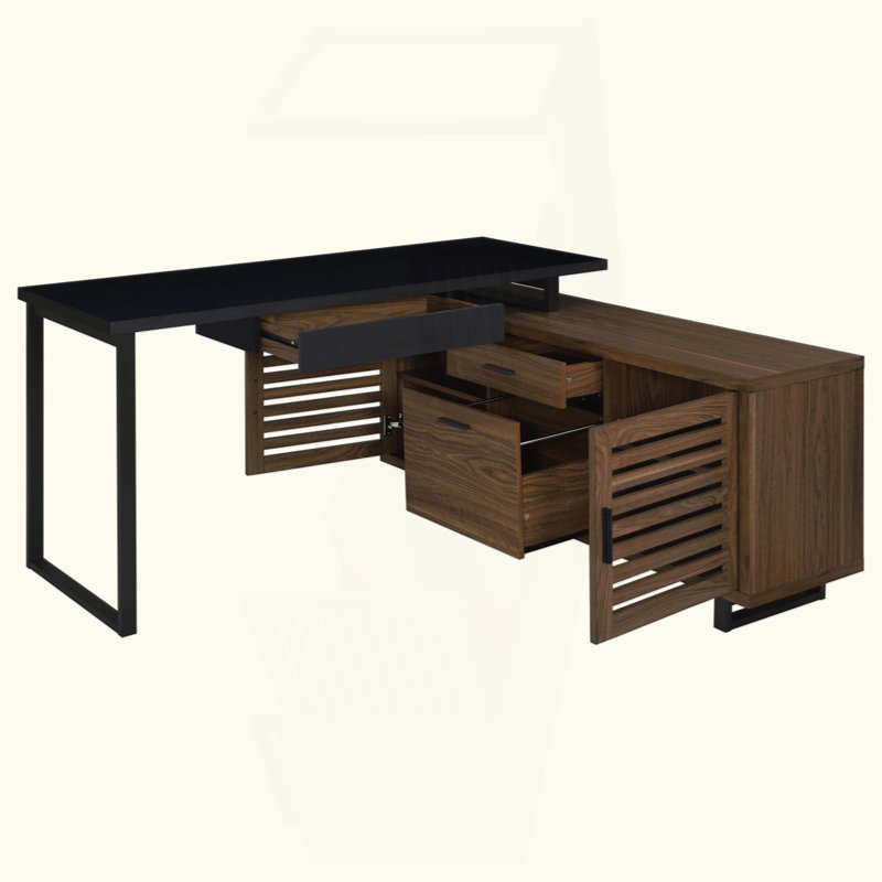 Bureau d'ordinateur en L