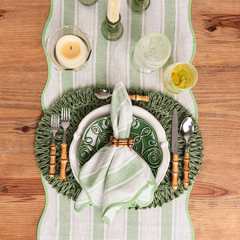 Cabana Stripe 18" x 90" Table Runner, Seagrass