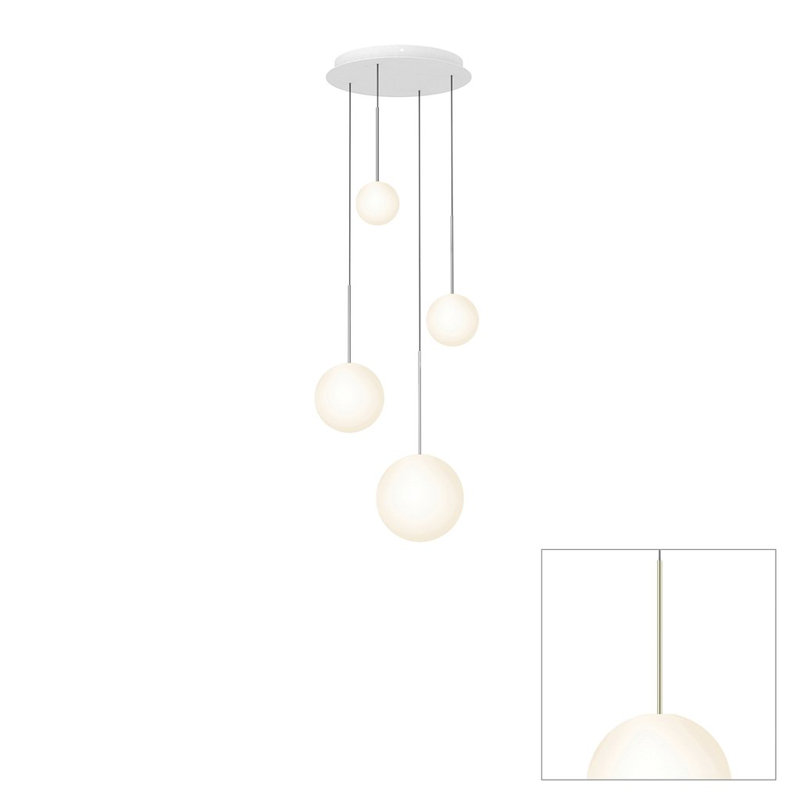 Lustre suspendu sphère Bola, H 120,5 po x l 17 po x P 17 po, Laiton