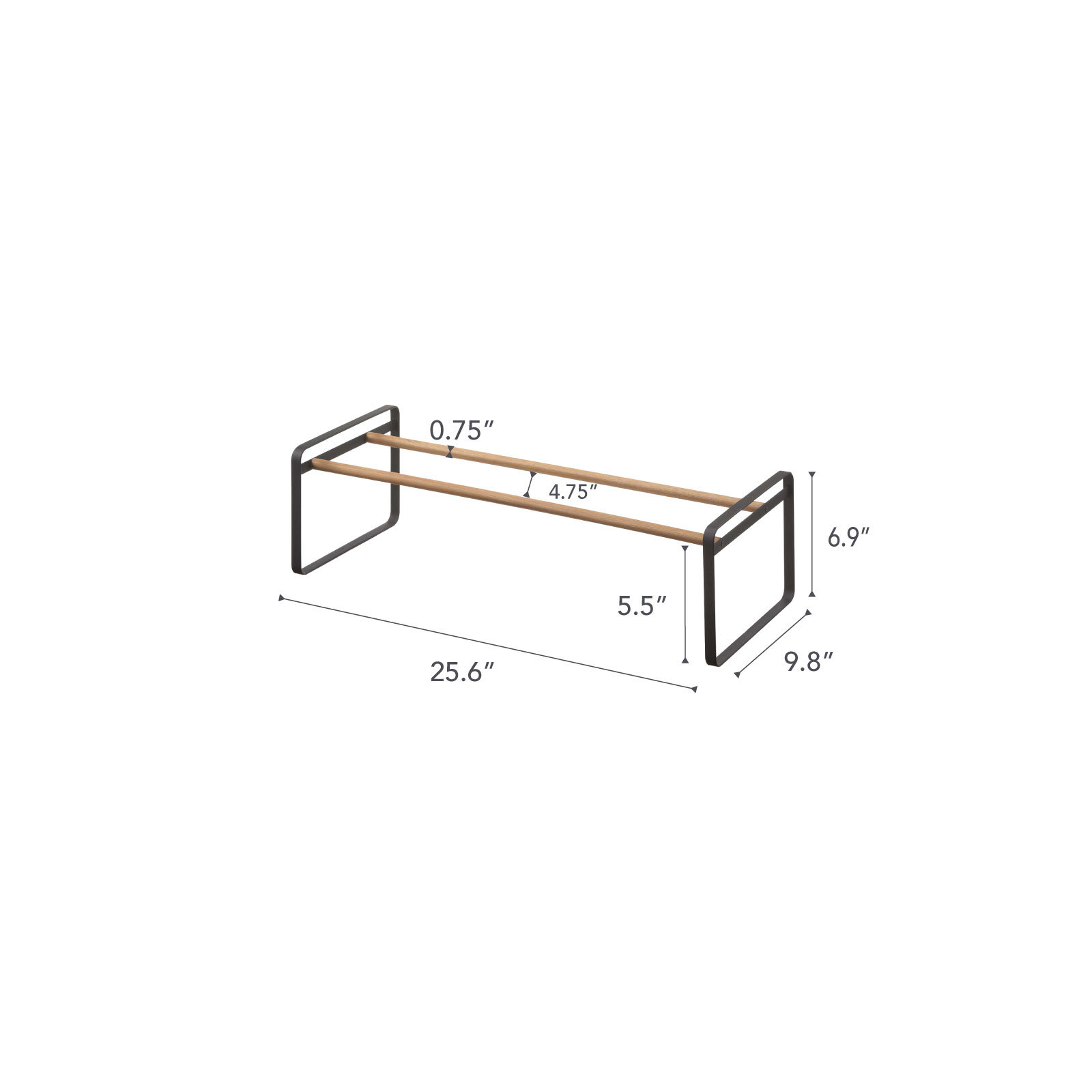 Yamazaki Home Shoe Rack, Steel, Expandable, Stackable, Black
