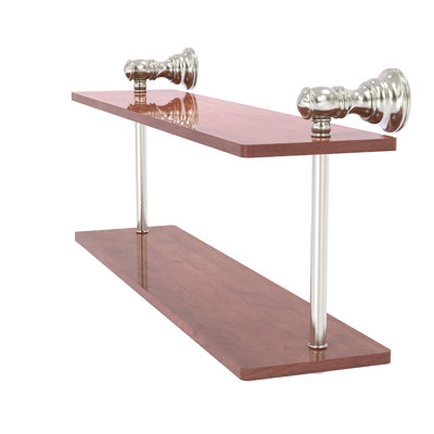Freyja 2 Piece Ironwood Solid Wood Tiered Shelf with Towel Bar