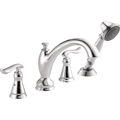 Garniture de robinet de baignoire romaine à deux poignées avec inverseur et douchette Linden