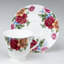 Tasses et soucoupes en porcelaine fine à décor Grand Rose Chintz, lot de 2