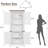 Tall Corner Cabinet, Farmhouse Corner Storage Cabinet with Glass Door & Adjustable Shelves-139531559