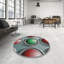 Tapis à motifs vert / gris / rouge-2116237550