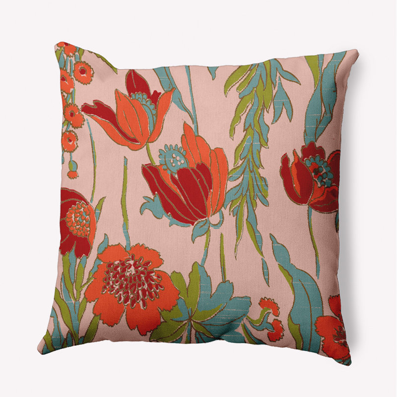 Housse et insert de coussin décoratif floral en polyester pour l'intérieur et l'extérieur