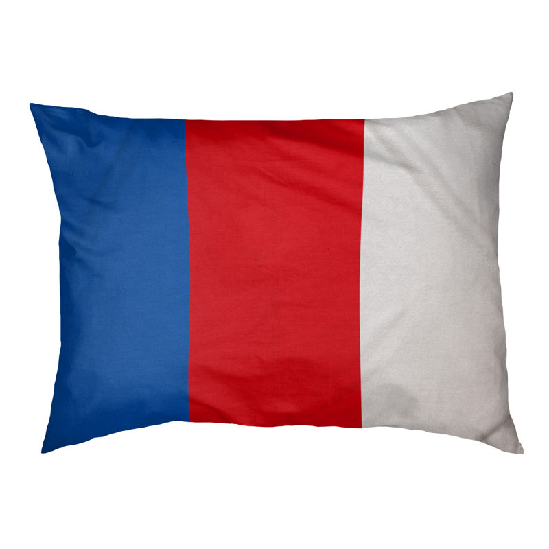Coussin pour chien Indiana, Grand (l 40 po x P 30 po x H 6,5 po), Bleu / rouge / blanc