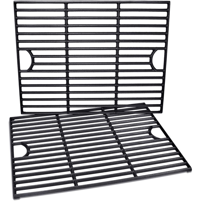 17'' Black Polished Porcelain Coated Cast Iron Grill Grates Set