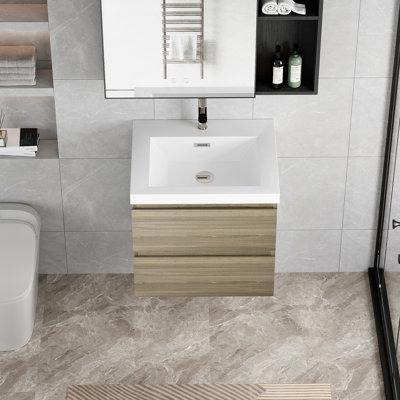 Meuble-lavabo flottant avec lavabo et meuble-lavabo