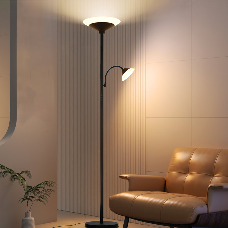 71'' Torchiere Uplight Floor Lamp with Reading Light