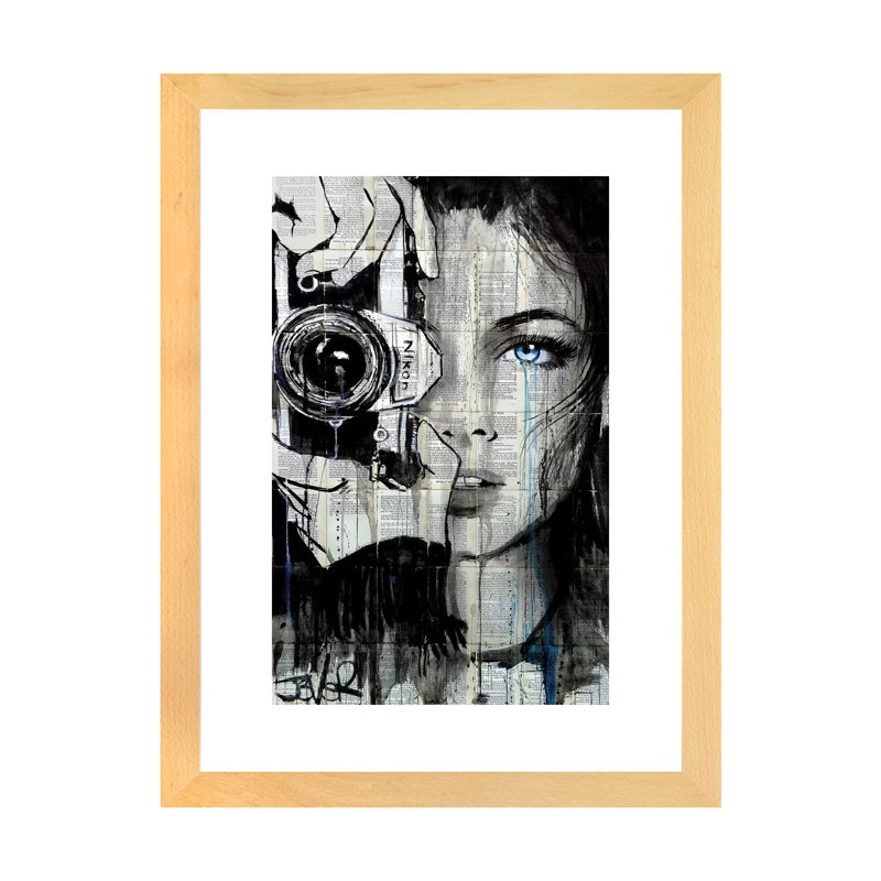 Shootin par Loui Jover - impression d'art graphique, H 24 po x l 16 po x P 1 po, Papier encadré naturel
