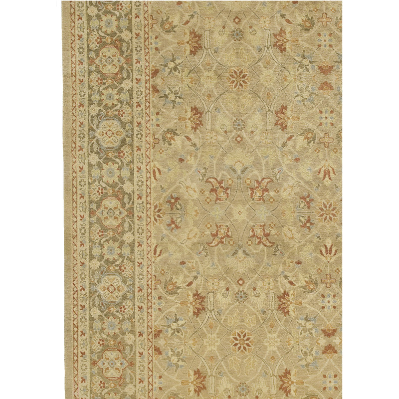 Wool Oriental Area Rug in Gold/Olive, Rectangle 12' x 18'