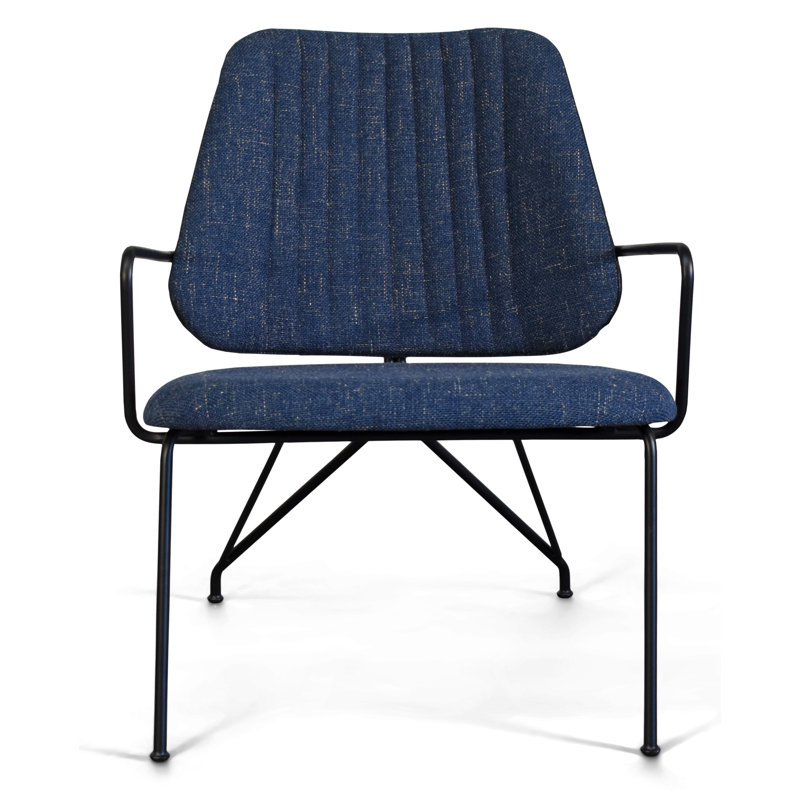 Tara Lounge Chair, Blue Polyester Blend, Black