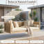 Balancelle de véranda simple en bois naturel, structure de balançoire suspendue en bois massif et en rotin avec de longues cordes pour le jardin, la piscine et la cour arrière （N'inclut pas les coussins de siège ou les coussins décoratifs）-131251731