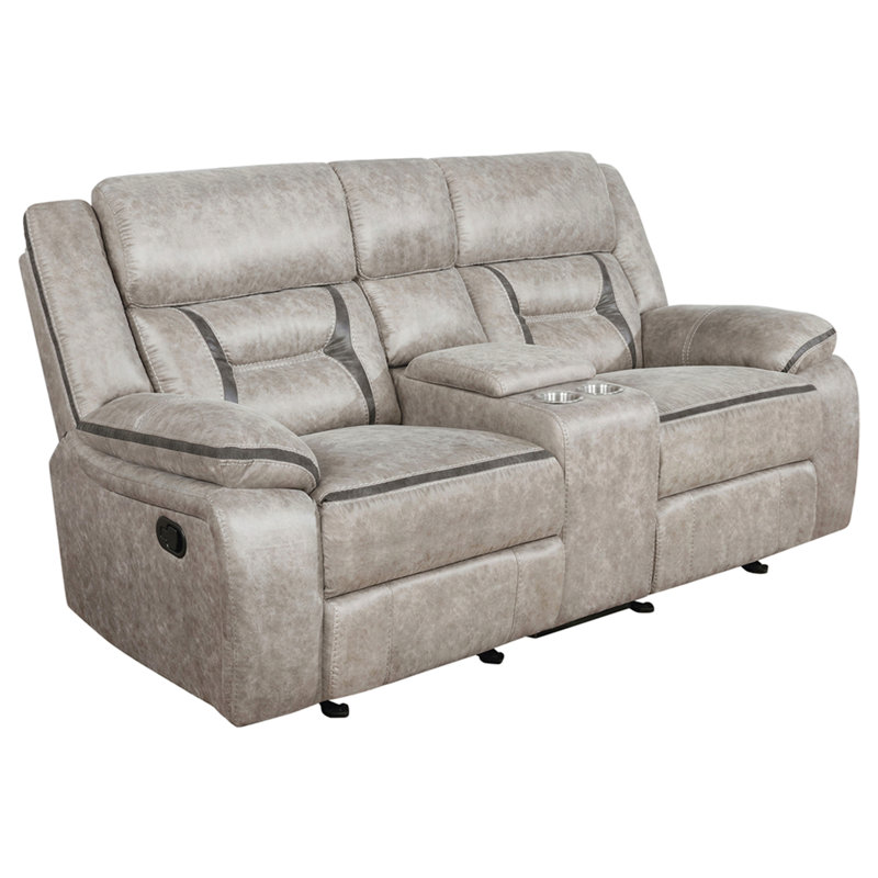 Causeuse-fauteuil rembourrée taupe Brazelton, Taupe