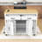 Extendable Kitchen Island with Integrated Power Outlets, 2 Drawers and Cabinet-959588601