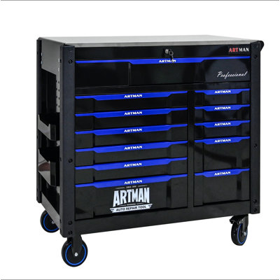 Wagon à outils multi-usages à 12 couches avec roues, plateau en fer