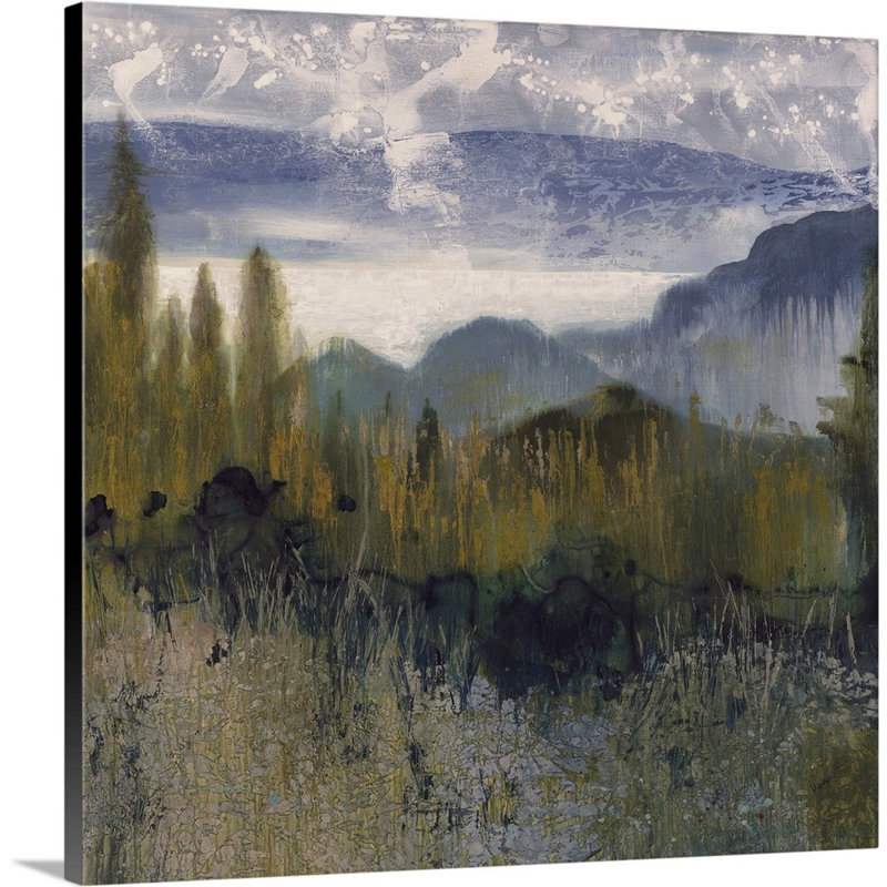 « distante peak », peinture sur toile, H 36 po x l 36 po x p 1,25 po, Toile tendue