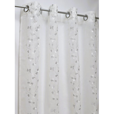 (54 x 95 po) Anneau diaphane brodé blanc / argent
