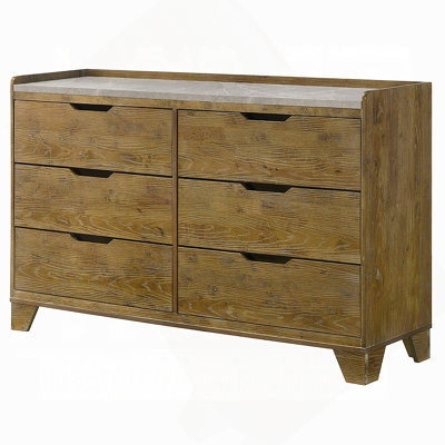 Commode transitionnelle avec 6 tiroirs de rangement pour la chambre à coucher