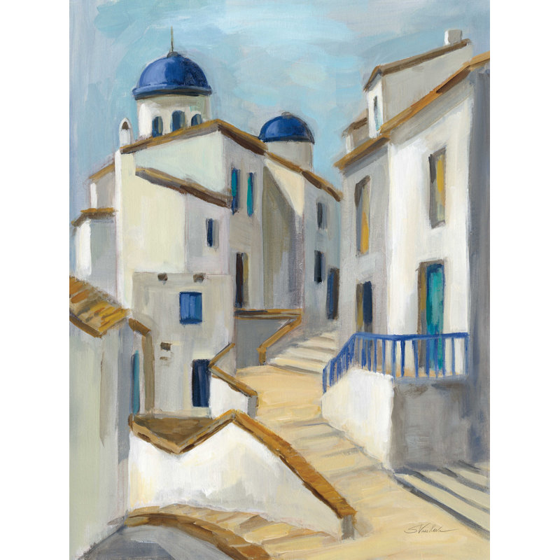 Santorini View II - impression sur toile tendue, H 16 po x l 12 po