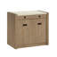 Base de bibliothèque de style campagnard avec armoire de rangement à deux portes, finition brune