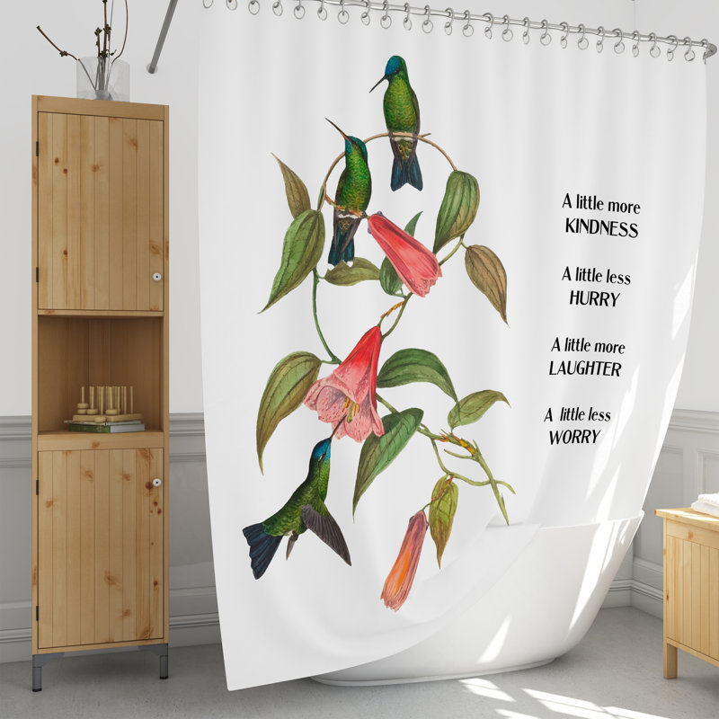 Floral Shower Curtain, 93" H x 70" W