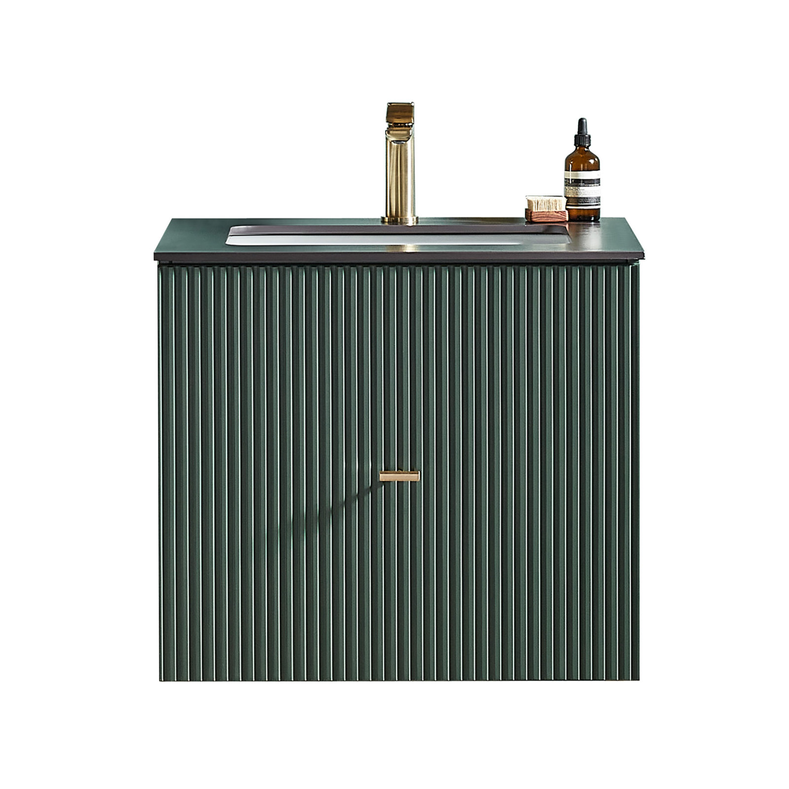 Jamell Single Bathroom Vanity, Black, Forest Green
