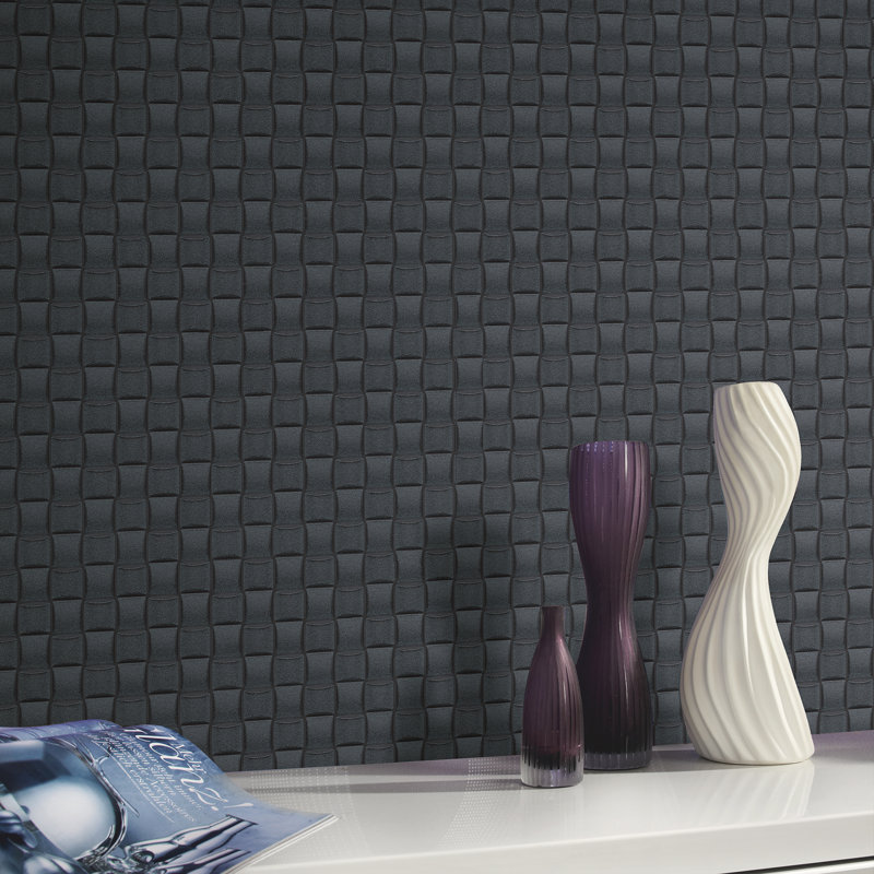 Rouleau de papier peint L 33 pi x l 20,5 po Chet, Gris anthracite