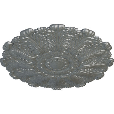 Endurathane Durham Ceiling Medallion, 31"OD x 1 1/2"P (Fits Canopies up to 4 1/4"), Hand-Painted Platinum Finish