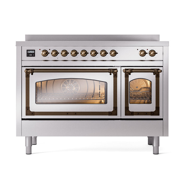 ILVE Nostalgie II Noblesse 48 po à induction, Acier inoxydable / bruni