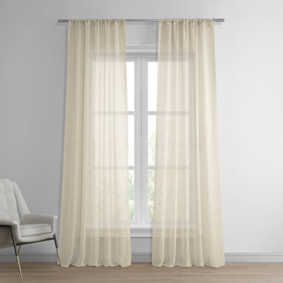 Larsa Linen Blend Sheer Curtain Single Panel