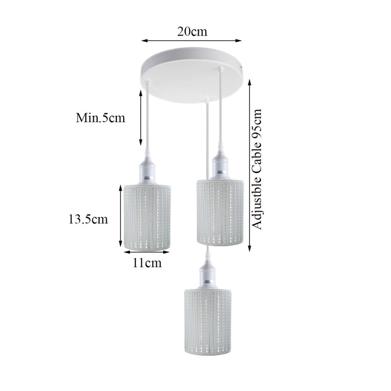 Cruciano 3 - Light White Cluster Pendant