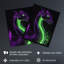Fantasy Dragon Neon Green Xray Effect Wall Art Print