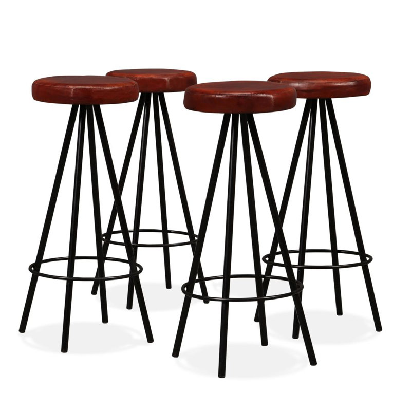 Tabouret de bar Tabouret de bar à hauteur de comptoir pour îlot de pub en cuir véritable