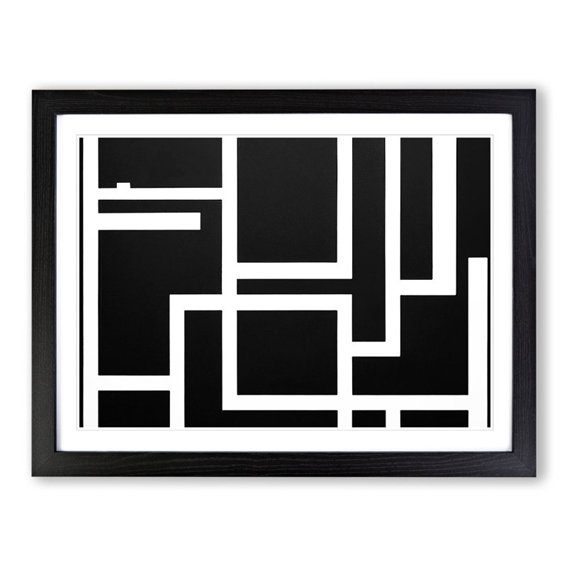 Cubism Abstract - Framed Print, Black, 46cm H x 64cm W x 2cm D