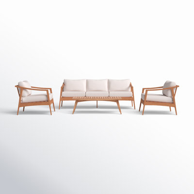Elswick Teak 5 - Person Patio Conversation Sets with Cushions