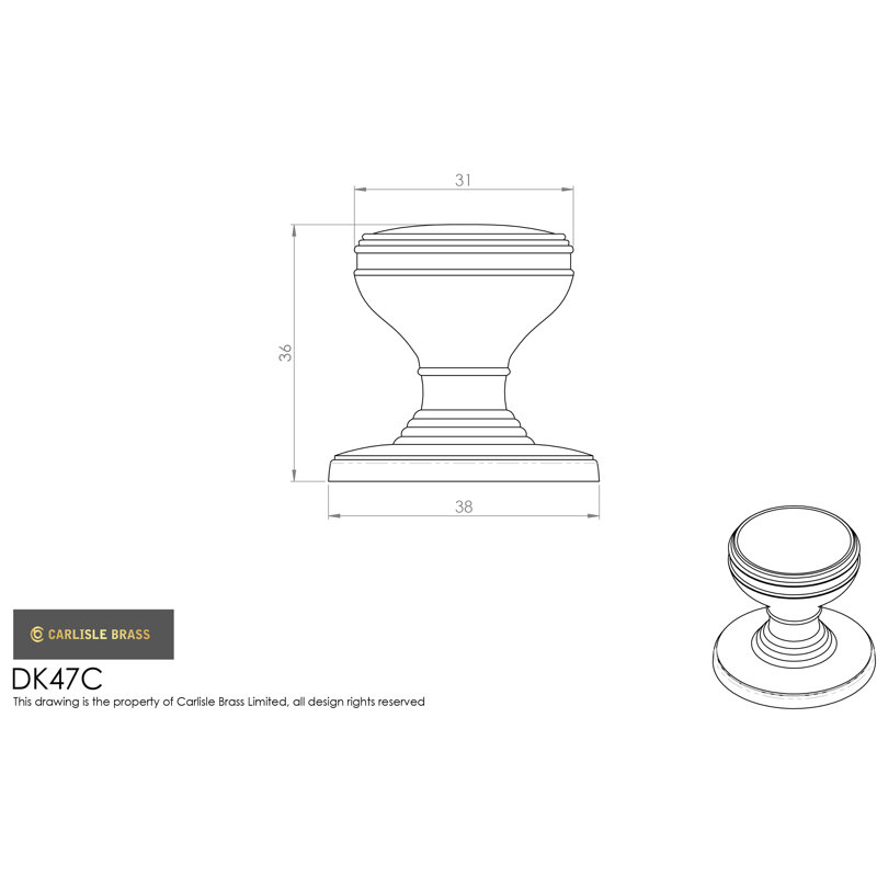 FTD DELAMAIN PLAIN KNOB 30Mm, Polished Brass